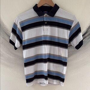 Dickies 💯 cotton Boys Striped Polo Shirt - Black, Blue, Gray size Medium 12/14.
